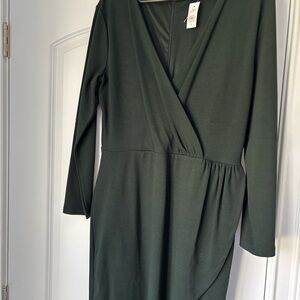 Loft Elegant Green Wrap Dress